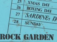 Rock Garden flyer for SARDINE v first show.